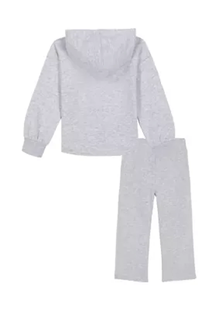 Girls 4-6x Fleece Hoodie and Flare Pants Set