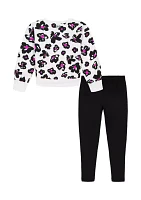 Girls 4-6x Printed Sweatshirt and Pants Set