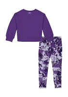 Girls 4-6x Graphic Sweatshirt and Printed Leggings Set