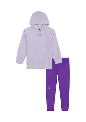 Girls 4-6x Solid Hooded Ribbed T-Shirt and Leggings Set