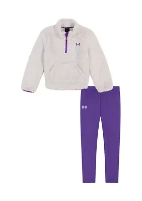 Girls 4-6x Minky Quarter Zip Pullover and Pants Set