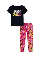 Girls 4-6x Just Call Me Awesome Short Sleeve T-Shirt and Leggings Set