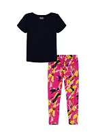 Girls 4-6x Just Call Me Awesome Short Sleeve T-Shirt and Leggings Set