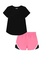 Girls 4-6x Neon Ombré Logo T-Shirt and Shorts Set