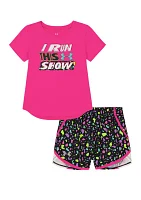 Girls 4-6x Run This Show Gaphic T-Shirt and Shorts Set