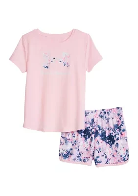 Girls 4-6x Logo Graphic T-Shirt and Watercolor Shorts Set