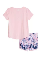 Girls 4-6x Logo Graphic T-Shirt and Watercolor Shorts Set