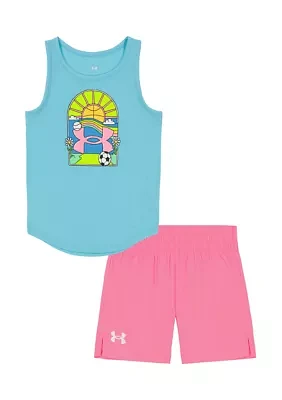 Girls 4-6x Soccer Graphic Tank Top and Shorts Set