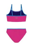 Girls 4-6x Color Blocked Two Piece Swimsuit