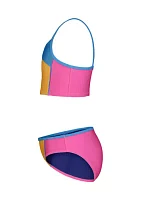 Girls 4-6x Color Blocked Two Piece Swimsuit