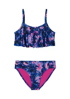 Girls 4-6x Multi Dye Flutter Bikini Swim Set