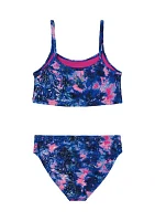 Girls 4-6x Multi Dye Flutter Bikini Swim Set