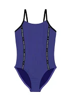 Girls 4-6x Taping One Piece Swimsuit