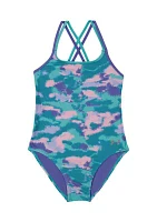 Girls 4-6x Dissolve Camo Printed Swimsuit