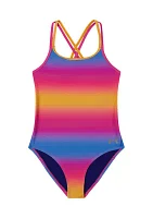 Girls 7-16 Gradient One Piece Swimsuit