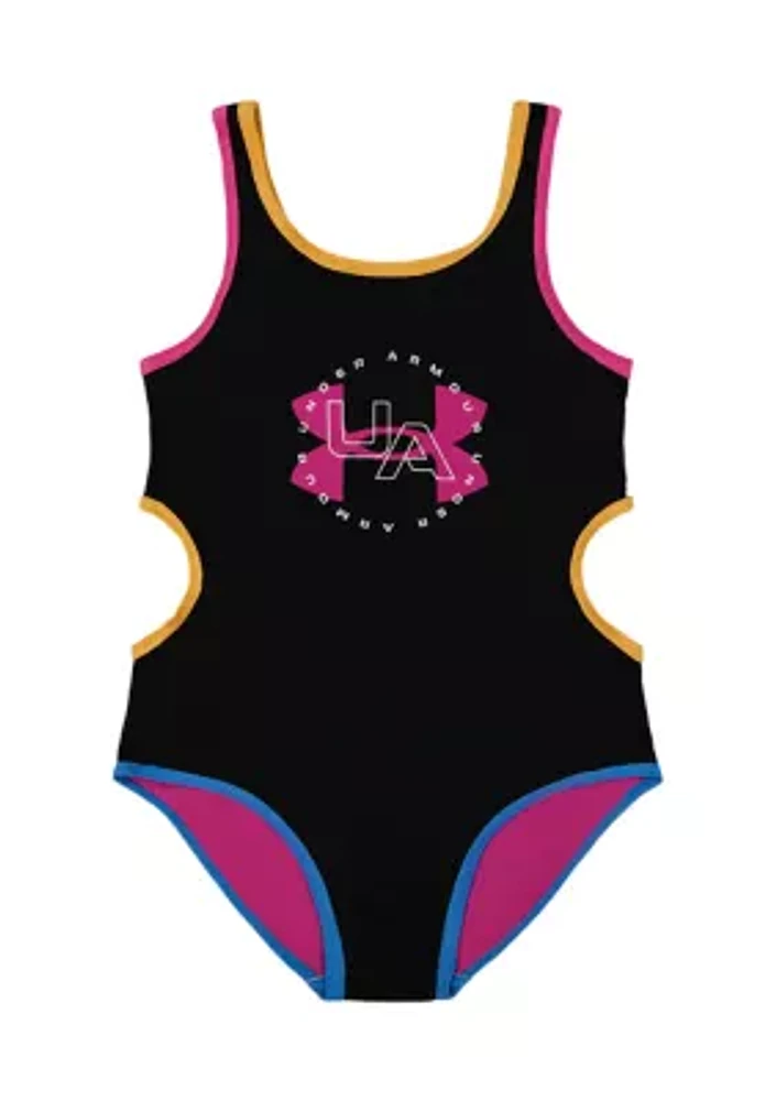 Girls 4-6x Color Blocked One Piece Swimsuit