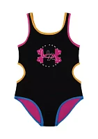 Girls 4-6x Color Blocked One Piece Swimsuit