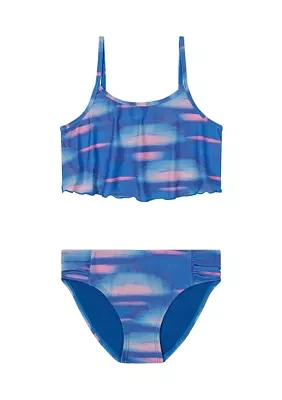 Girls 7-16 Surge Stripe Two Piece Swimsuit