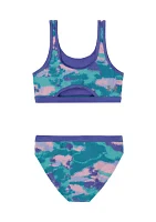 Girls 4-6x Dissolve Camo Printed Two Piece Swimsuit