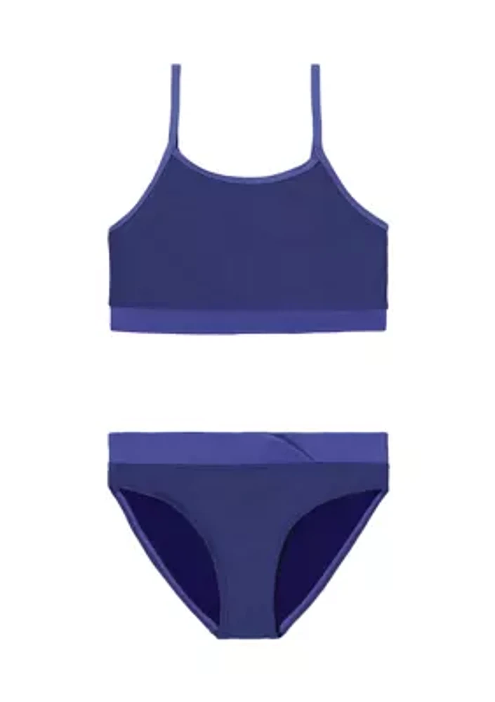 Girls 7-16 Crossover Midkini Swim Set