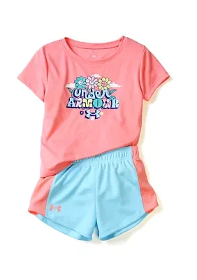 Girls 4-6x Daisy Tech Graphic T-Shirt and Shorts Set
