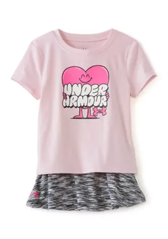 Girls 4-6x Heart Graphic Skort Set