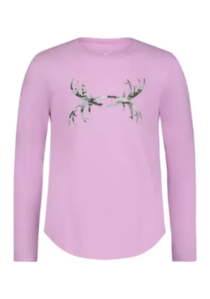 Girls 4-6x Antler Logo Long Sleeve T-Shirt