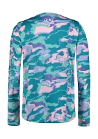 Girls 7-16 Long Sleeve Camouflage T-Shirt