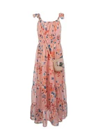 Girls 7-16 Flutter Sleeve Floral Printed Maxi Dress