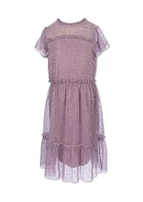 Girls 7-16 Mesh Overlay Dress