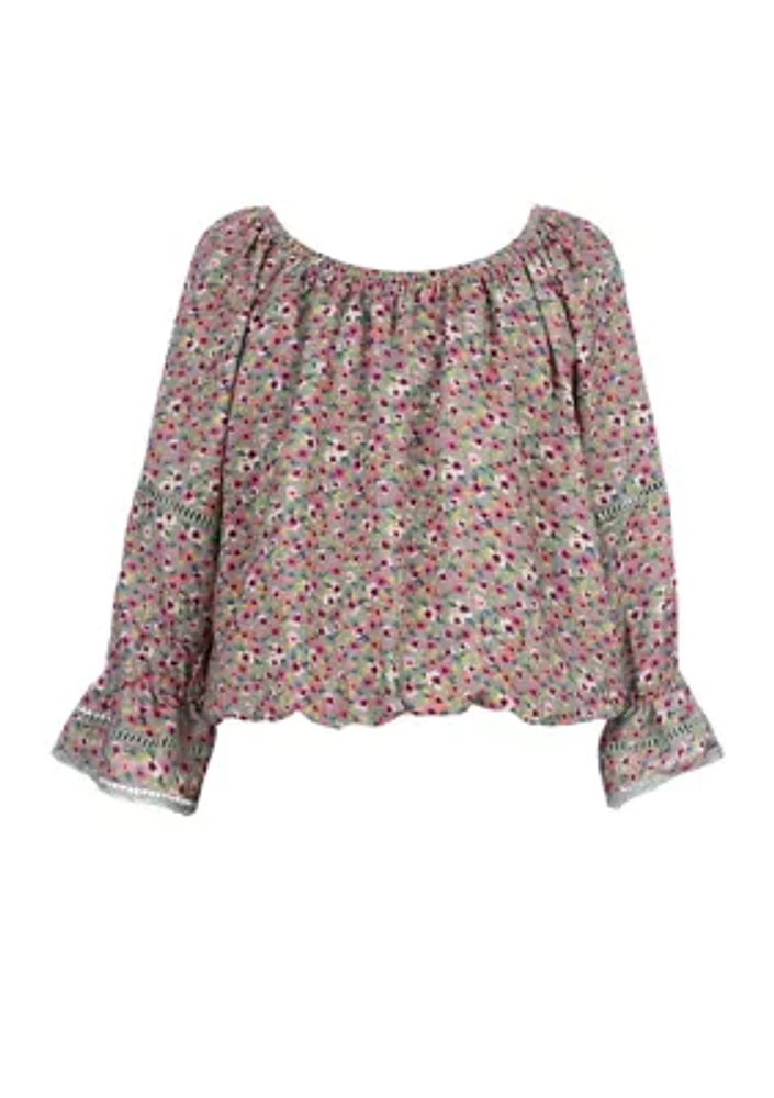 Girls 7-16 Floral Printed Top