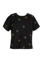 Girls 7-16 Embroidered Printed T-Shirt