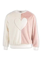 Girls 4-6x Heart Icon Fur Sweater