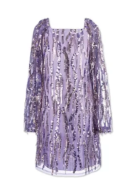 Girls 7-16 Sequin Fringe Dress