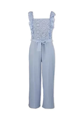 Girls 7-16 Chambray Jumpsuit