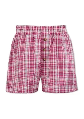 Girls 7-16 Pink Boxer Shorts