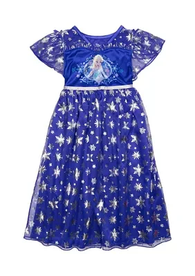 Girls 4-8 Elsa Navy Nightgown