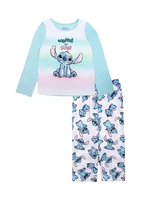 Girls 4-10 Cute Stitch Fleece Pajama Set