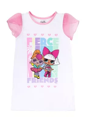 Girls 4-10 Short Sleeve Pajama Graphic T-Shirt