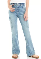 Girls 7-16 Cargo Flare Jeans