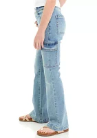 Girls 7-16 Cargo Flare Jeans