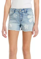 Girls 7-16 Floral Denim Shorts