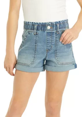 Girls 7-16 Pork Chop Pocket Paper Bag Shorts