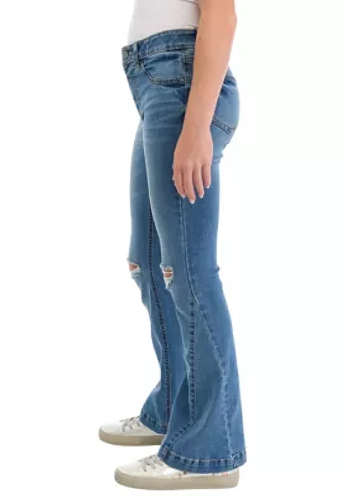 Girls 7-16 Ripped Flare Jeans