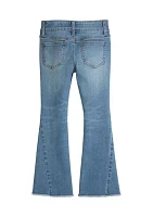 Girls 4-6x Flare Jeans with Destruction and Splatters