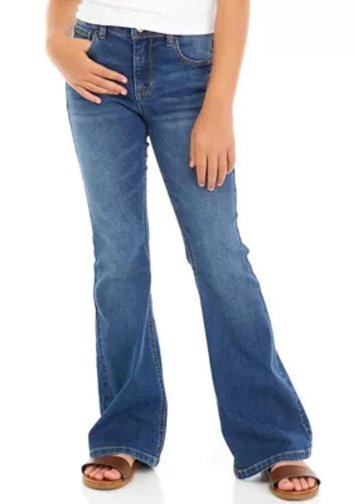 Girls 7-16 Mid Rise Flare Jeans