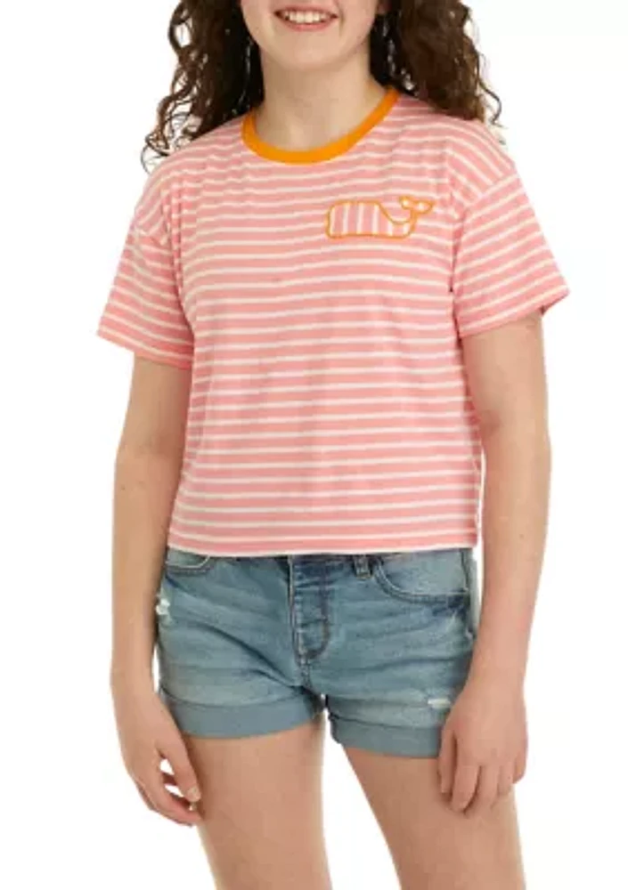 Girls 7-16 Boxy Whale Patch T-Shirt