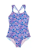 Girls 7-16 Ruffle One Piece Printed Swimsuit