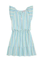 Girls 7-16 Flutter Sleeve Harbor Dress