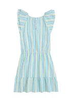 Girls 7-16 Flutter Sleeve Harbor Dress